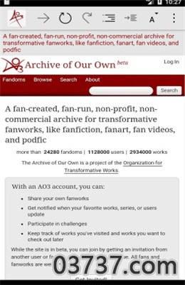 ao3网页版截图