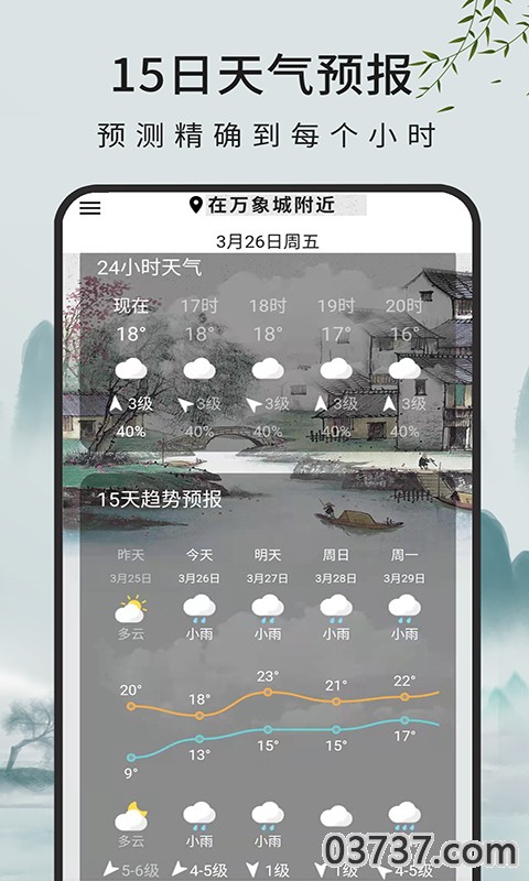 一毫天气预报截图