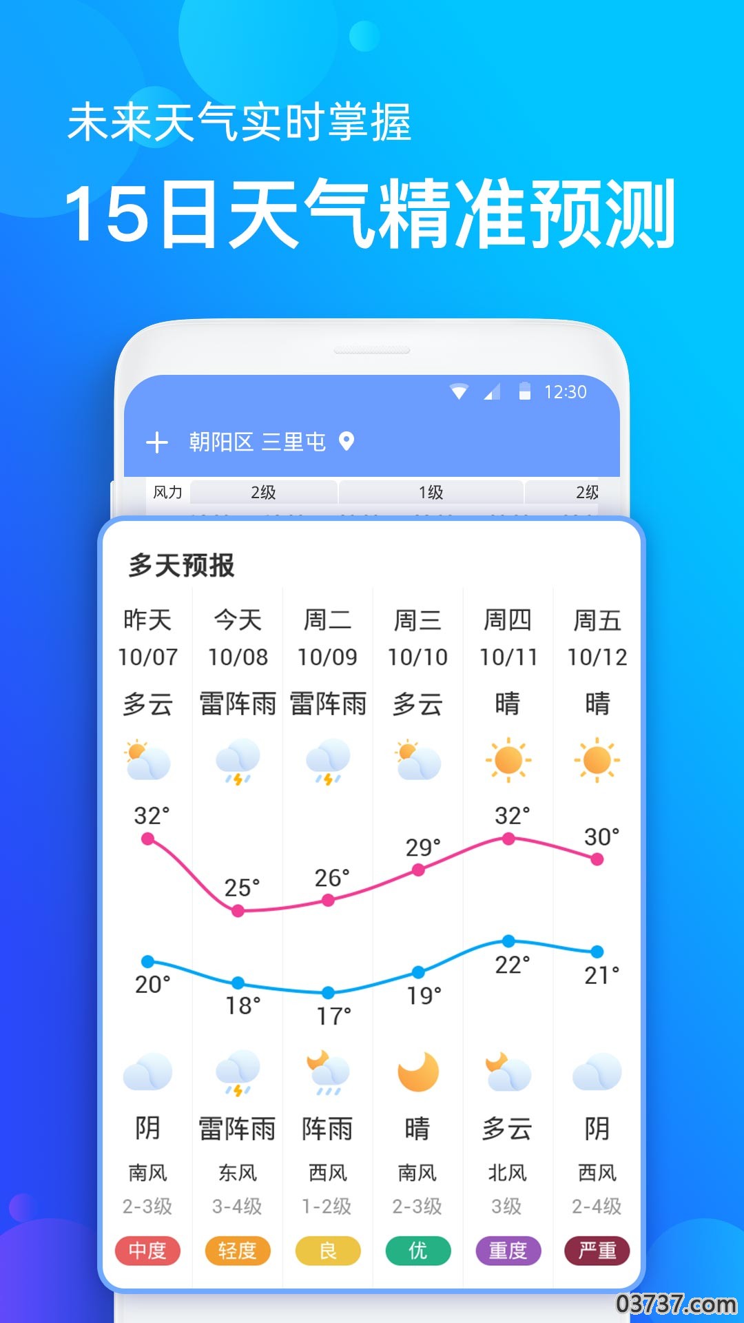 全国天气播报截图