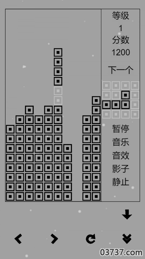 经典俄罗斯方块黑白版截图