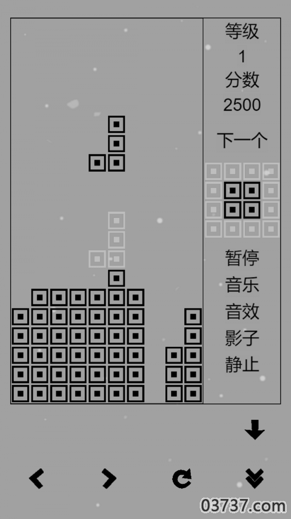 经典俄罗斯方块黑白版截图